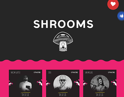 Shrooms party poster and social media