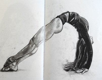 Ballerina Charcoal Drawing on my Fabriano sketchbook