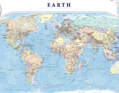 Earth wall map