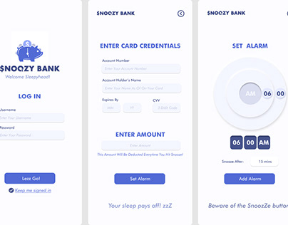 Snoozy Bank - an alarm clock app