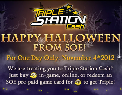 SOE: Halloween Triple Station Cash promotion