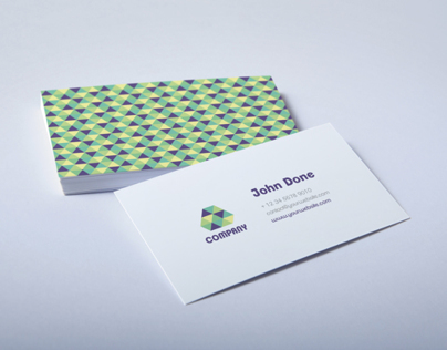 Retro Triangle Pattern Business Cards