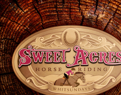 Illustrative logo for Sweet Acres riding school.