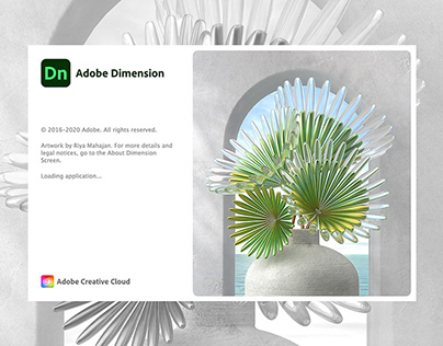 Adobe Dimension Splash Screen