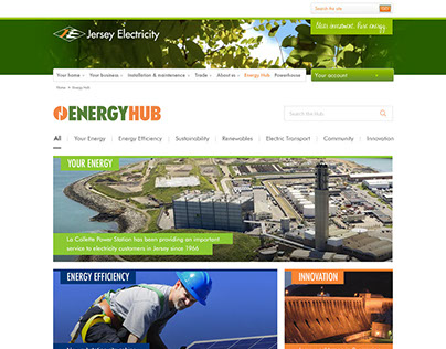 Jersey Electricity "Energy Hub" Blog Design