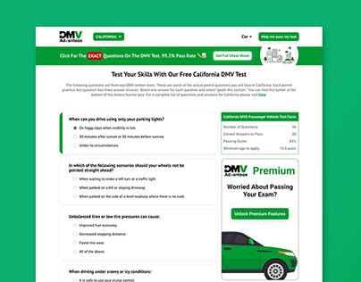 Freemium Driving Test Website