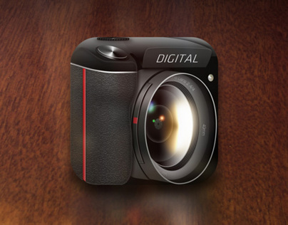 Realistic Camera App Icon Concept for iOS