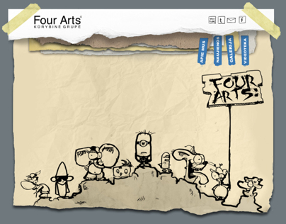web design for organization "FOUR ARTS"