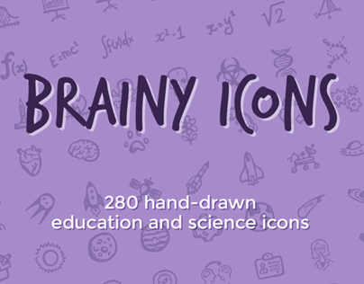 Brainy Icons: Hand-drawn Science and Education Icons