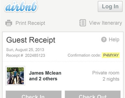 Airbnb email receipt - redesign for mobile