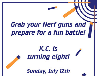 Nerf Inspired Birthday Party Invitation