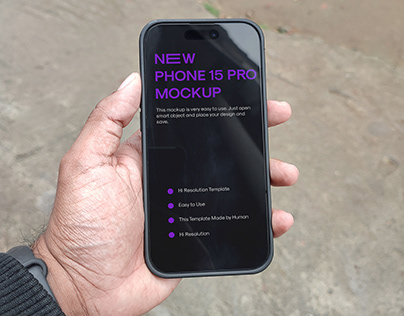 iPhone 15 Pro in Hand - Photo Mockup