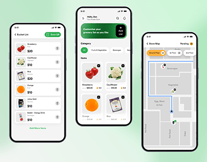 Shopping List App Design With QR Code and Store Map