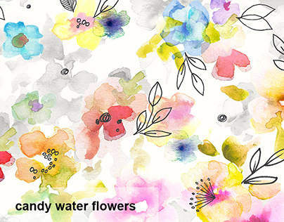 candy water flowers allover