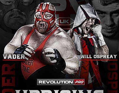 RPW Uprising 2016 poster, DVD cover & match card grap