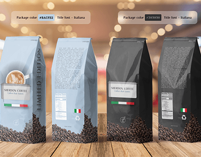 Coffee bags design and mockup