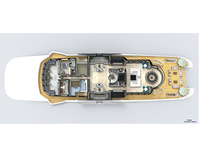 120m. Mega Yacht Concept Design Deck Plans