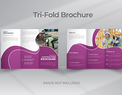 Flat Design Contraction Brochure Template