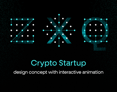 ZXQ — Crypto Startup. Design concept with animation
