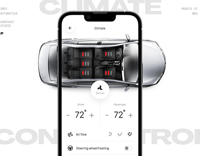 Climate control screen - Toyota app