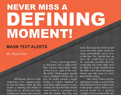 Magazine Spread for MASN Text Alert Article