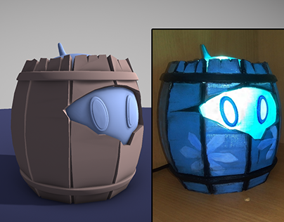 Светильник "Бочка со слаймом" для 3D Печати