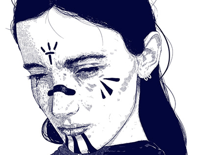 Fractal Illustration : The crying girl