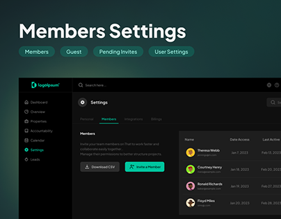 Members Setting Page