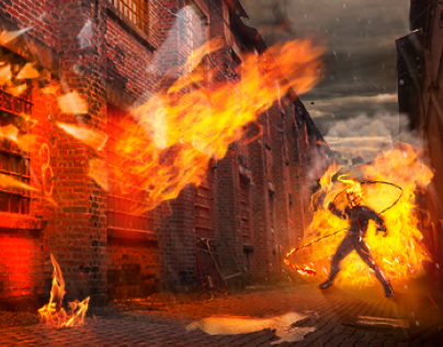 GHOST RIDER CAUSES A FIRE (IMAGE MANIPULATION)