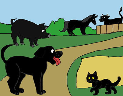 black animals farm domestic animals