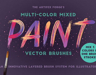 Multi-Colour Mixed Paint Brushes By: The Artifex Forge