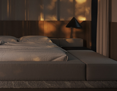 Minimalist bedroom | CGI