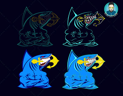 Angry Shark Bite Anchor Mascot Logo / Illustration