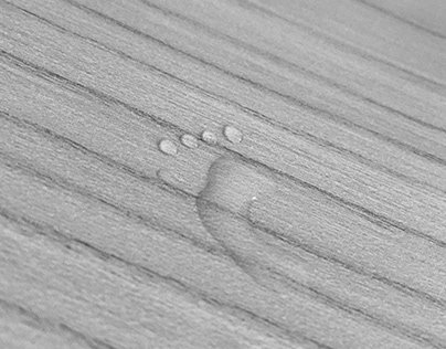 Footprint with water drop