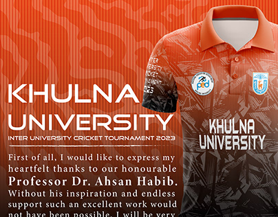 Cricket Jersey for Khulna University team.