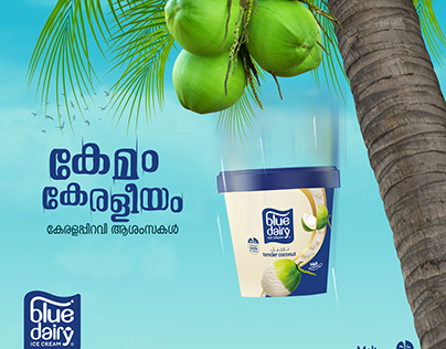 blue dairy Ice Cream Social Media Ad
