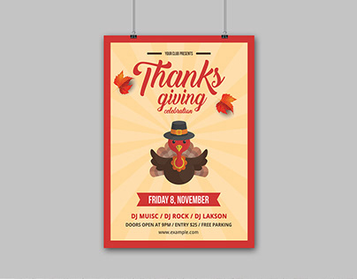 Thanksgiving Invitation Flyer | Printable Thanksgiving