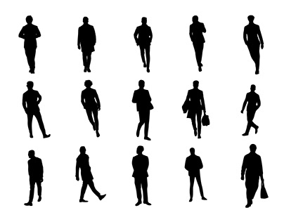 Vector silhouettes of businessmen