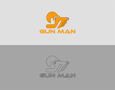 Gun man logo design.