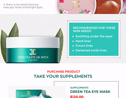 Product Design Green Eye Mask Landing Page !