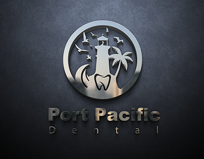 Port pacific dental emblem logo design 2021.