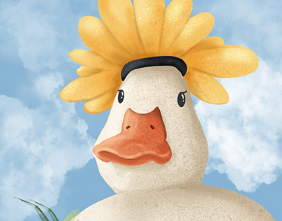 Flower crowned duck