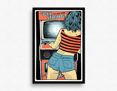 The Gee Strings – Screenprint Gigposter