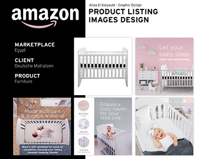 Amazon Product Listings Images Design - DM baby crib