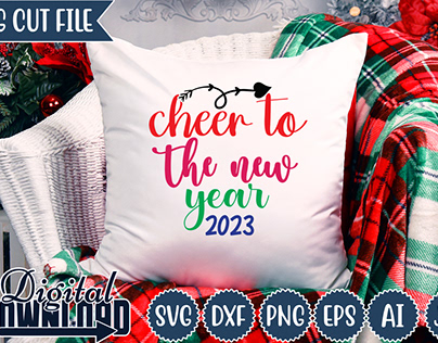 cheer to the new year 2023 svg design