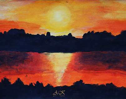 acrylic paints sunset