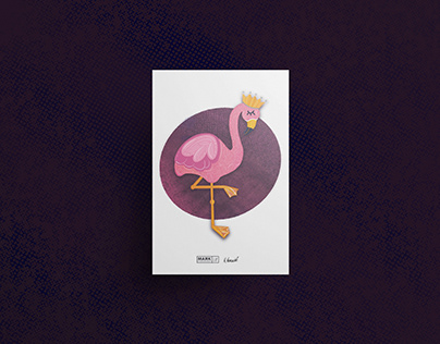 Flamingo Illustration - Birds of a Feather