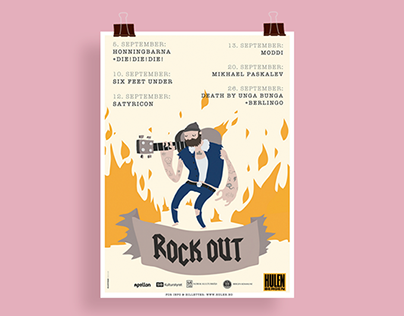 Festival poster for Rock Out in Bergen, Norway.