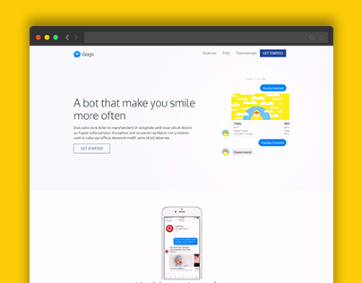 GoGo - Free Bootstrap template for chatbot landing page