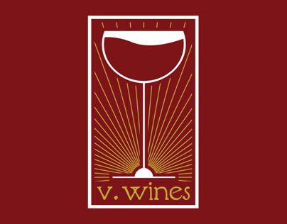 V. Wines Logo and Bottle Neck Hanger